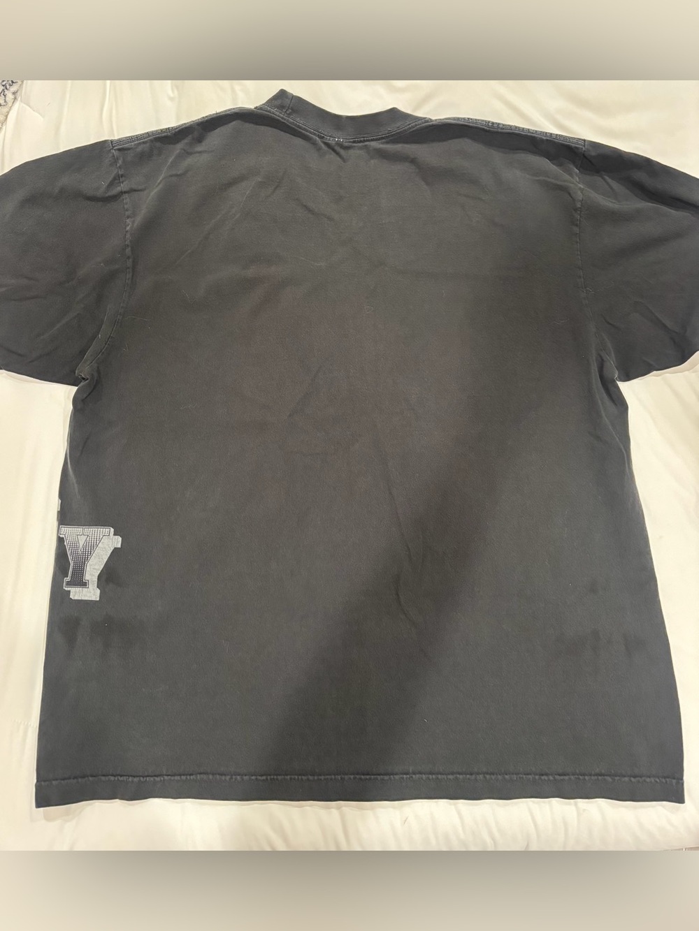 Black Short Sleeve Crewneck with Diagonal TRILOGY Print - Picture 2 of 3